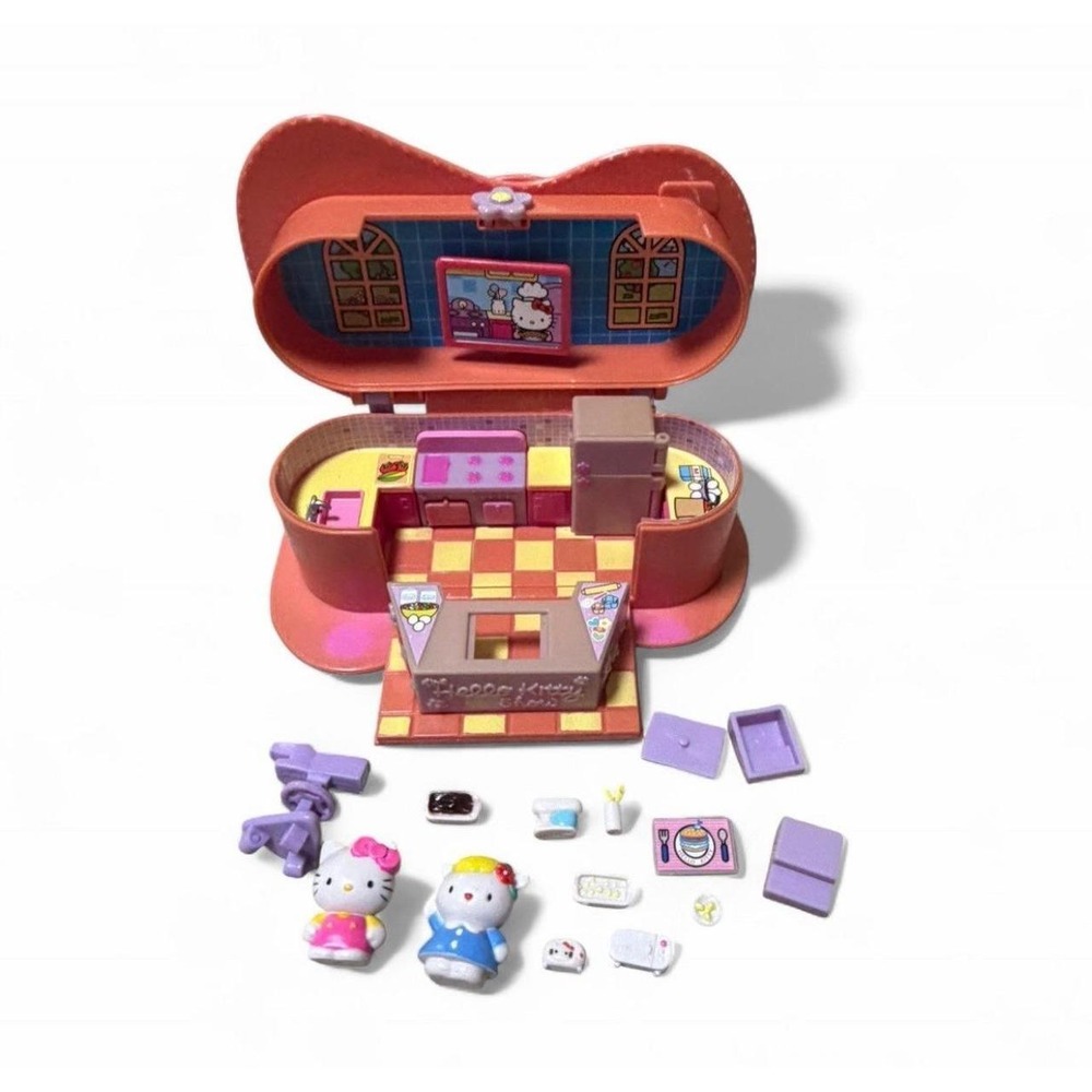 2009 Sanrio Hello Kitty Shop Compact Playset Figures Accessories Vintage Y2K
